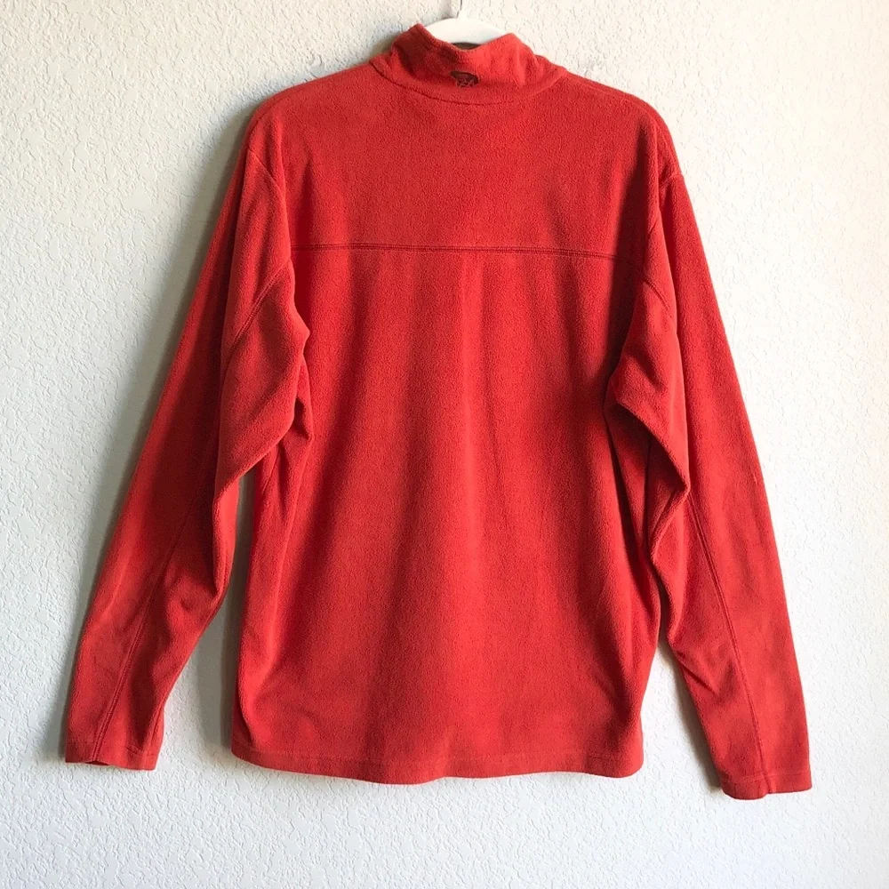 Mountain Hardwear Mens Lightweight Fleece Pullover Large Red Orange Half Zip